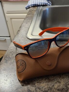 Ray-Ban Two-Tone Black and Orange Wayfarer Sunglasses